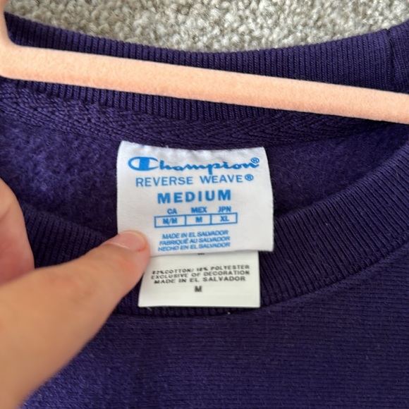 purple champion medium nyu sweatshirt - Picture 2 of 5